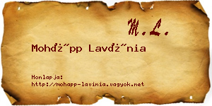 Mohápp Lavínia névjegykártya
